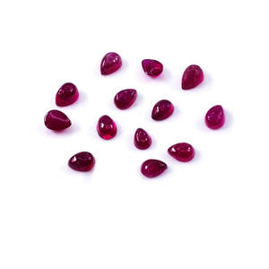 Rubis naturels de Bangkok calibrés, cabochons en forme de poire, pierres précieuses de luxe de haute qualité, 5x7mm et 6x8mm, polies avec certificat IGI - Product Image 4