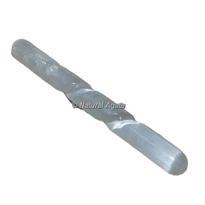 Natural Spiritual Development Spiral Selenite Wand with Smooth Finish Carved SCULPTURE for Feng Shui & Reiki Healing - Product Image 1