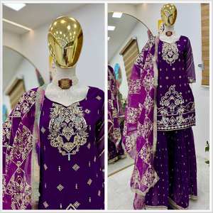 Conjunto de Top, Pantalón Palazzo y Dupatta para Niñas, Diseño Nuevo de Tennecy, Listo para Usar, Sin Arrugas, Secado Rápido - Product Image 4