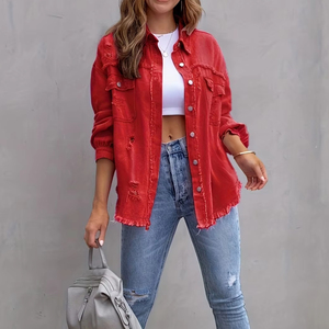 Veste en jean de luxe pour femmes pour l'été automne hiver nouveaux vêtements d'extérieur lavés à la mode avec tempérament décontracté à la mode - Product Image 4