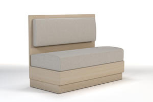 Asientos de Dos Plazas para <span class=keywords><strong>Restaurante</strong></span> con Base de Madera Clara y Asiento y Respaldo Tapizados para Cafetería, Comedor y Muebles de Hotel - Product Image 2