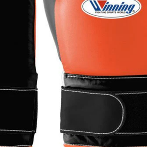 Gants de boxe professionnels en cuir orange et noir, avec fermeture velcro au poignet, pour l'entraînement et le sparring, pour hommes et femmes - Product Image 4