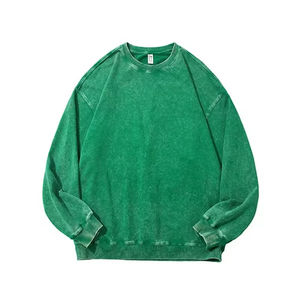 Sweat ras du cou Sublimation hommes surdimensionnés lavage à l'acide Boxy pulls courts sweats en coton éponge français - Product Image 1