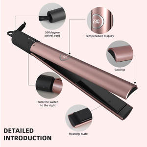 مكواة شعر 2 في 1 بشاشة LED، مكواة مسطحة من السيراميك والتيتانيوم، مكواة شعر 1 بوصة للتمليس والتجعيد - Product Image 6