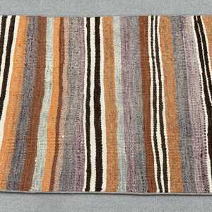 2x8 ft Vintage Rug, Turkish Runner Rug, <b>Brown</b> Floral <b>Wool</b> Rug - Product Image 3