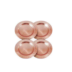 Plaque de charge en métal cuivre Plaque de chargeur ronde martelée en métal et forme ronde et produit Offre Spéciale artisanat naturel - Product Image 1