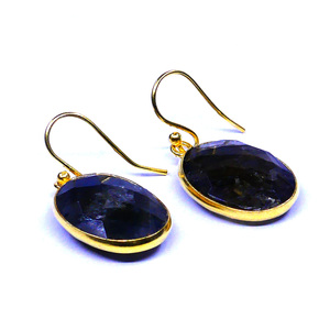 Gemvanity 925 Sterling Silver Classic <b>Wedding</b> and Engagement Charm Earrings Set <b>Gold</b> Plated Labradorite Gemstone <b>for</b> Women - Product Image 1