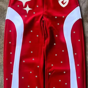 Pantalon évasé de haute qualité avec impression de logo sur mesure pantalon évasé en pierre à taille élastique pantalon évasé respirant en polaire 100% coton - Product Image 4