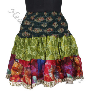 กระโปรงมินิ rara Hippy Boho เทศกาลยิปซีเย็บปะต่อกันแบบอินเดียใหม่ - Product Image 1