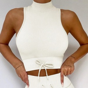 Conjunto de traje deportivo personalizado de buena calidad, conjunto Sexy para mujer, sujetadores sin espalda, chaleco, mallas de cintura alta, pantalones cortos, traje deportivo de moda - Product Image 6