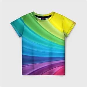 <b>Rainbow</b> Graffito 3D Printed Casual Men's Crew Neck T-<b>Shirt</b> Bright Summer Colors Digital Printing - Product Image 4