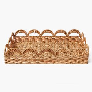 Plateau de service en rotin de style écologique tissé à la main pour l'affichage des essentiels de cuisine de design d'intérieur organique et le style de table décontracté - Product Image 5