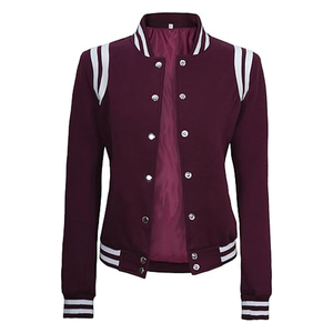 Chaqueta de lana de alta calidad para Otoño e Invierno para mujer, chaqueta universitaria corta a cuadros de manga larga, chaqueta Bomber informal para mujer - Product Image 1