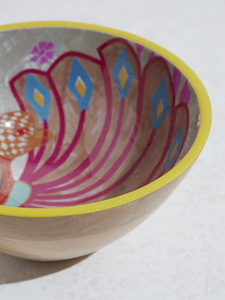 Cuenco de madera impreso, hecho a mano con madera natural y con - Product Image 3