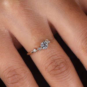 Women's Trendy Style Solitaire Engagement & Wedding Ring 14k/18k Gold 925 <b>Silver</b> Lab Grown Moissanite IGI Certified for Parties - Product Image 6