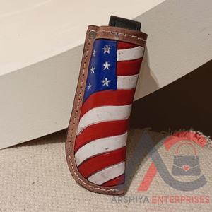 ซองหนังใส่มีดพับได้แบบมีคลิปหนีบมีดแบบตะวันตกการออกแบบเครื่องมือด้วยการใช้ธงสหรัฐอเมริกาแบบเปิดสายรัดซองหนังใส่เครื่องมือสำหรับล่าสัตว์ - Product Image 2