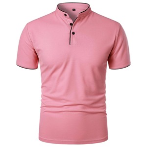 Tissu en jersey tendance à motif uni pour hommes, ajusté au polo pour les réunions d'affaires, chic et essentiel - Product Image 1