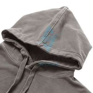 Manufacturer's High Quality 100% Cotton <b>French</b> Terry Solid <b>Vintage</b> Men's Hoodie Custom Distressed Acid Wash Wholesale Streetwear - Product Image 6