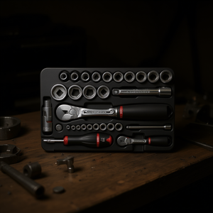 Usag 30-Piece <b>Ratchet</b> Set with Hexagonal <b>Sockets</b> and Inserts - Product Image 3