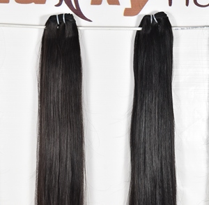 Paquets de cheveux humains vierges bruts non transformés cuticule alignée 100% Temple indien soyeux vague droite couleur naturelle extensions noires - Product Image 2