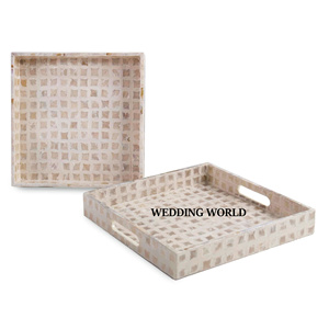 Plateau à chocolat Designer Lot de deux formes carrées faites à la main Vente chaude Articles de mariage Vente en gros de luxe Nouveau plateau à chocolat - Product Image 1