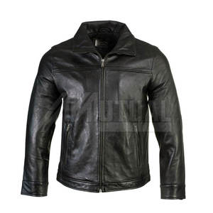 Chaqueta de cuero de alta calidad Chaqueta de cuero con logotipo personalizado Ropa de moda Chaqueta de cuero para hombres - Product Image 1