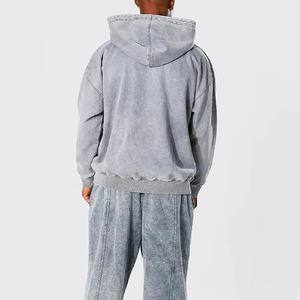Meilleur sweat-shirt à capuche épais délavé à l'acide Sweats à capuche en coton polaire surdimensionné de luxe pour l'hiver Tailles XS-XL avec motif imprimé - Product Image 2