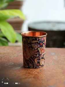 Decorative Printed Eco-Friendly Copper Water Drinking Glass Premium Coating Large Capacity for Barware Home Use Wholesale Price - Product Image 3