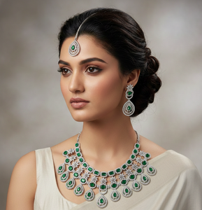 Designer AD Bridal Necklace Earrings <b>Set</b> <b>for</b> <b>Women</b> Wedding Party Traditional Fashion <b>Jewellery</b> Premium Craft <b>for</b> Wholesale Price - Product Image 2