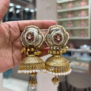 Glamorous, la mejor calidad, ropa tradicional, Pendientes chapados en oro para fiesta, boda y colección de ropa funcional para mujeres y niñas - Product Image 1