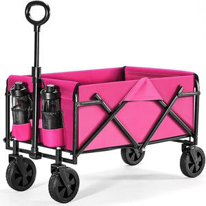 THCW10124-Carro con Carro Utilitario Plegable Heavy Duty, Carro Plegable, Carro Todo Terreno Jardín de Camping al Aire Libre, Rosa - Product Image 1
