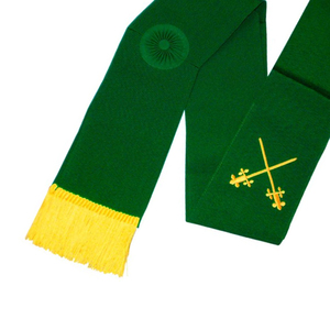 High Quality <b>Green</b> Council of Knights Masons Sash Customizable Masonic Regalia Sashes for Sale - Product Image 4