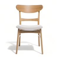 Ensemble de table à manger pliable en bois massif de style moderne du milieu du siècle, 4 pièces, écologique, usage commercial pour restaurant, hôtel, café