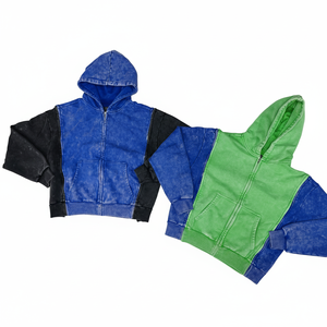 Nouveau style, meilleur matériau, sweat à capuche zippé avec deux panneaux, délavé à l'acide, prix bas, fabricant de premier plan, sweats à capuche personnalisés pour hommes - Product Image 1