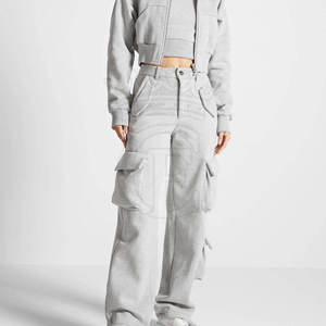 Pantalones Cargo para mujer con bolsillos Cargo y detalle de botones Pantalones Cargo Vintage de alta calidad para mujer - Product Image 2