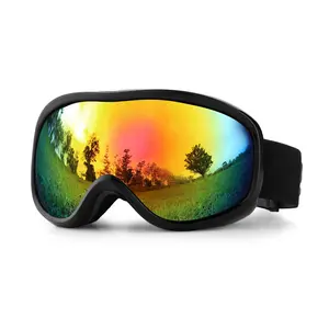 2023 도매 고품질 미러 안티 안개 사용자 정의 자기 UV 400 세련된 눈 스키 고글 더블 레이어 스키 안경 스키 이동