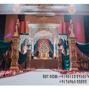 พิธีแต่งงานมารวารี ตกแต่งฮาเวลีมันดัปสุดพิเศษ ตกแต่งฮาเวลีมันดัปสำหรับงานแต่งงาน วัสดุ FRP บอฮอลลีวูดมันดัปสำหรับงานแต่งงานฮินดู สหรัฐอเมริกา - Product Image 1