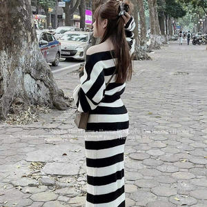 Women's autumn Set <b>Top</b> Set Natural ODM Knitting Casual Washable 2 Piece <b>Long</b> Sea Collarless Factory Price Vietnam - Product Image 6