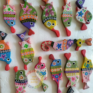 Poisson d'océan en bois peint à la main Tenture murale Décor de plage côtière Sculpture murale en bois nautique-Caryln 0084935825297 - Product Image 3