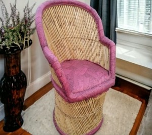 สินค้ายอดนิยมสไตล์วินเทจเก้าอี้หวายลานไม้ไผ่พร้อมเบาะสําหรับห้องนั่งเล่นร้านอาหารคาเฟ่เก้าอี้ไม้ไผ่ทอมือ - Product Image 6