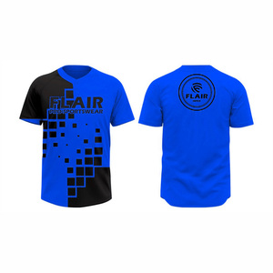 Maillots de softball et de baseball personnalisables de grande taille en polyester respirant à col rond avec imprimé uni par sublimation - Product Image 3