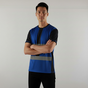 เสื้อสะท้อนแสงสำหรับผู้ชายแบบกำหนดเอง ความปลอดภัยสูง ระดับ ANSI Class 2 ผลิตจากโพลีเอสเตอร์ 100% พร้อมไฟ LED กันน้ำ พิมพ์โลโก้แบบ DTF ตามสั่ง สำหรับชุดทำงาน - Product Image 5