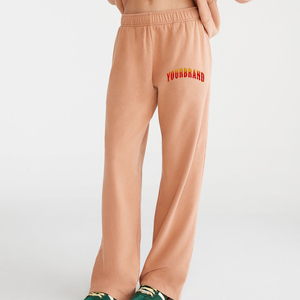 Pantalones de chándal holgados de gran tamaño con logotipo bordado personalizado OEM/ODM, ropa informal de algodón 100% de alta calidad, joggers de Hip Hop para mujer - Product Image 1