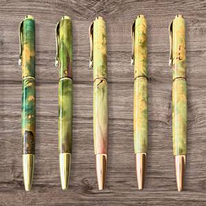 Citrine Collection: Luxury Handmade 0.7mm Stabilized Wood Ballpoint <b>Pen</b> Green-Red-Blue Resin Body Business <b>Gift</b> Souvenir <b>Pen</b> - Product Image 1