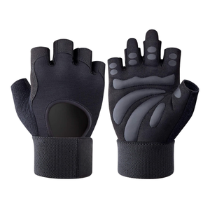 Alta calidad nuevo diseño medio dedo ciclismo Fitness gimnasio hombres mujeres entrenamiento guantes de levantamiento de pesas con soporte para muñequera - Product Image 2