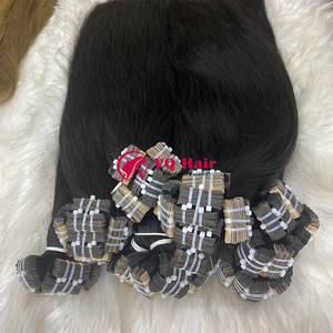 Cinta de pelo de color natural 1B cabello humano natural liso vietnamita crudo - Product Image 2