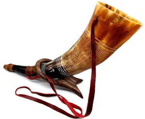Antique buffalo powder horn with highest quality natural craft cow & ox horn powder horn at wholesale price