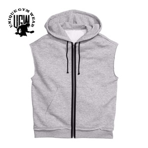 Men's High Quality Sleeveless <b>Hoodies</b> Customized <b>Gym</b> Wear and Casual Wear with Hood - Product Image 1