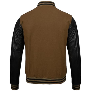 Chaquetas de béisbol con bordado de chenilla de lana con logotipo personalizado para hombre, chaqueta de béisbol universitaria de cuero en blanco Vintage para hombre, envío DDP - Product Image 4