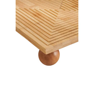 Plateau de service en bambou sans BPA, plateau de présentation décoratif à pieds bombés, 28 x 28 cm, marque ERKUGO - Product Image 4